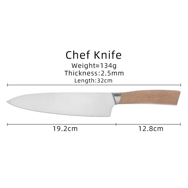 Chef Knife With Wooden Handle