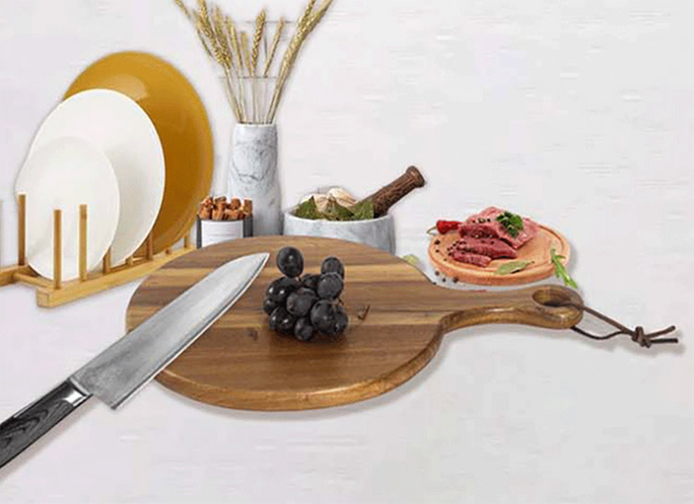 Acacia Wood And Marble Cutting Board