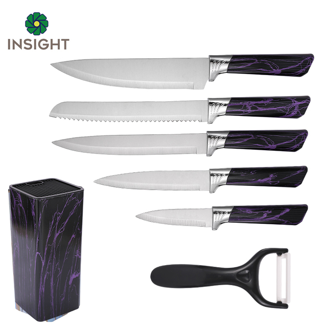 Juego de cuchillos de 7 piezas Bloque de cuchillo de cocina