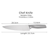 Cuchillo de chef de agarre de acero