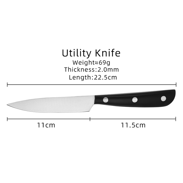 Black 5 Inch Utility Knife