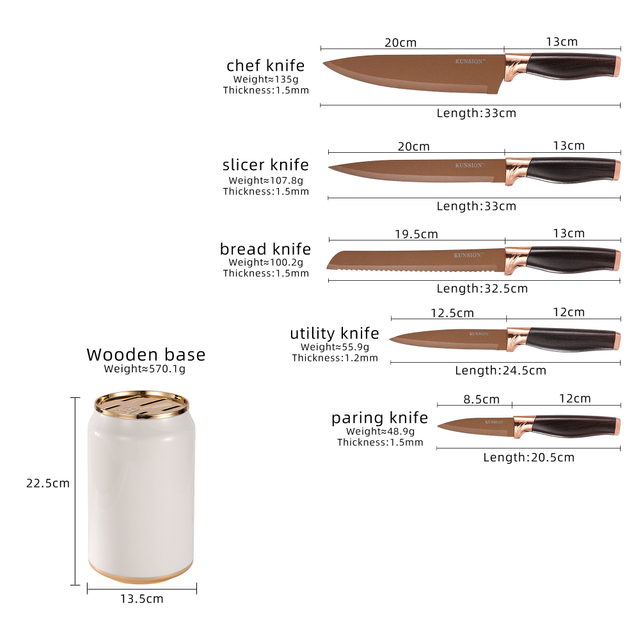6-Pieces Professional Stainless Steel Knives Set