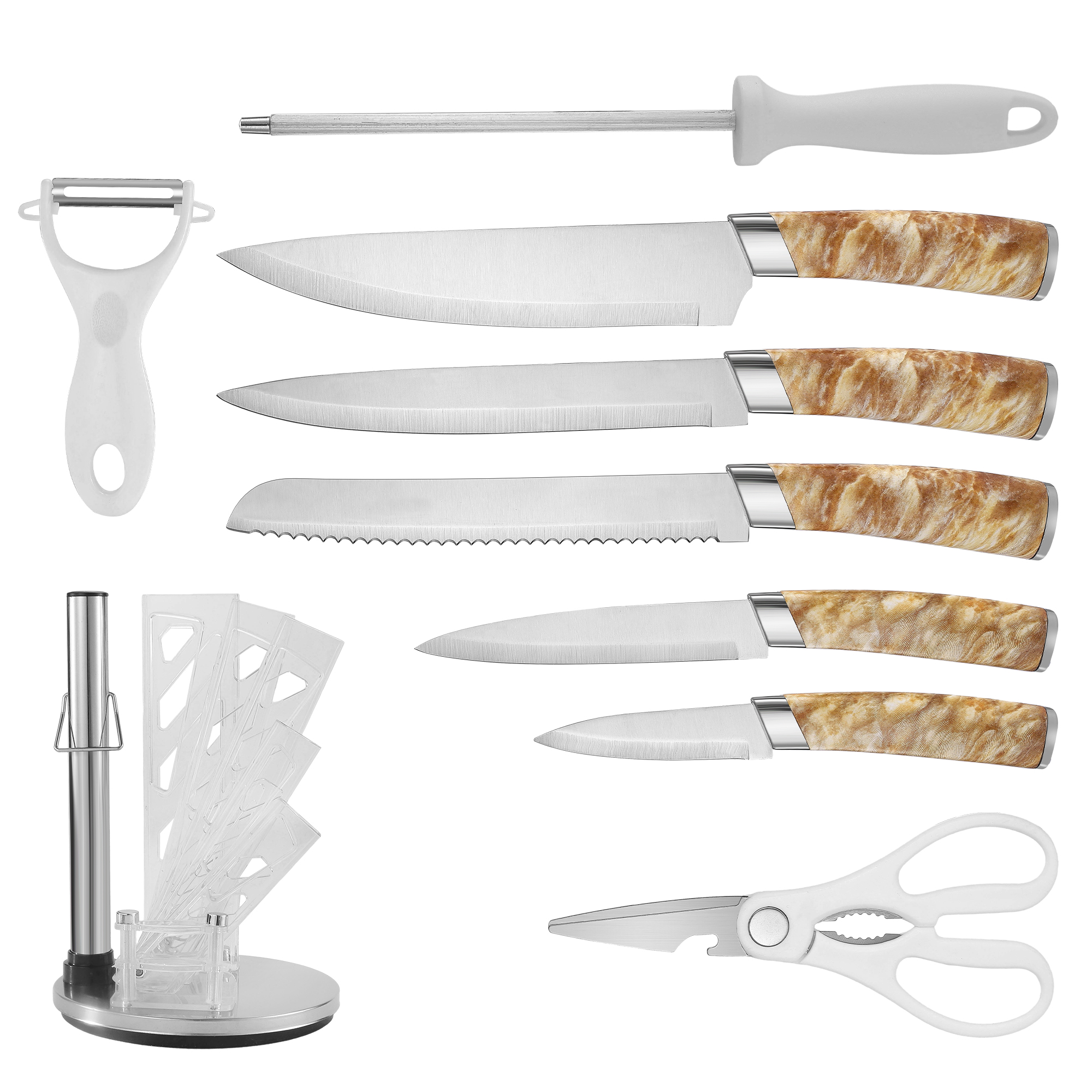 Cuchillos puestos para la cocina