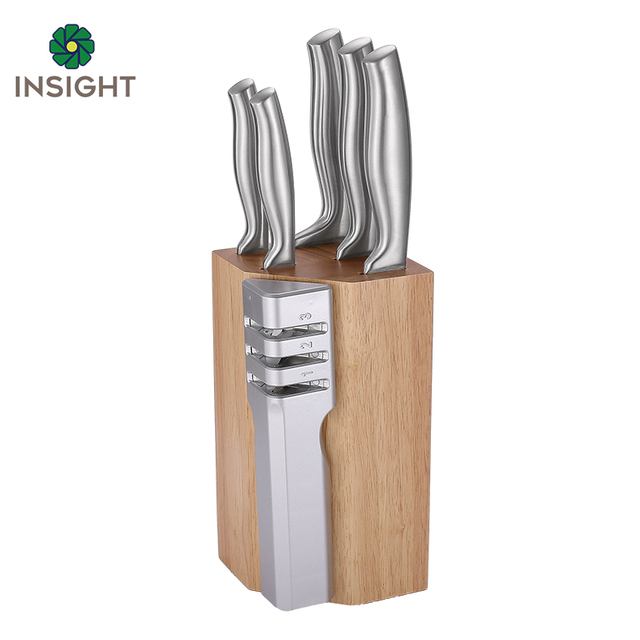 Knife Set Block With Sharpener
