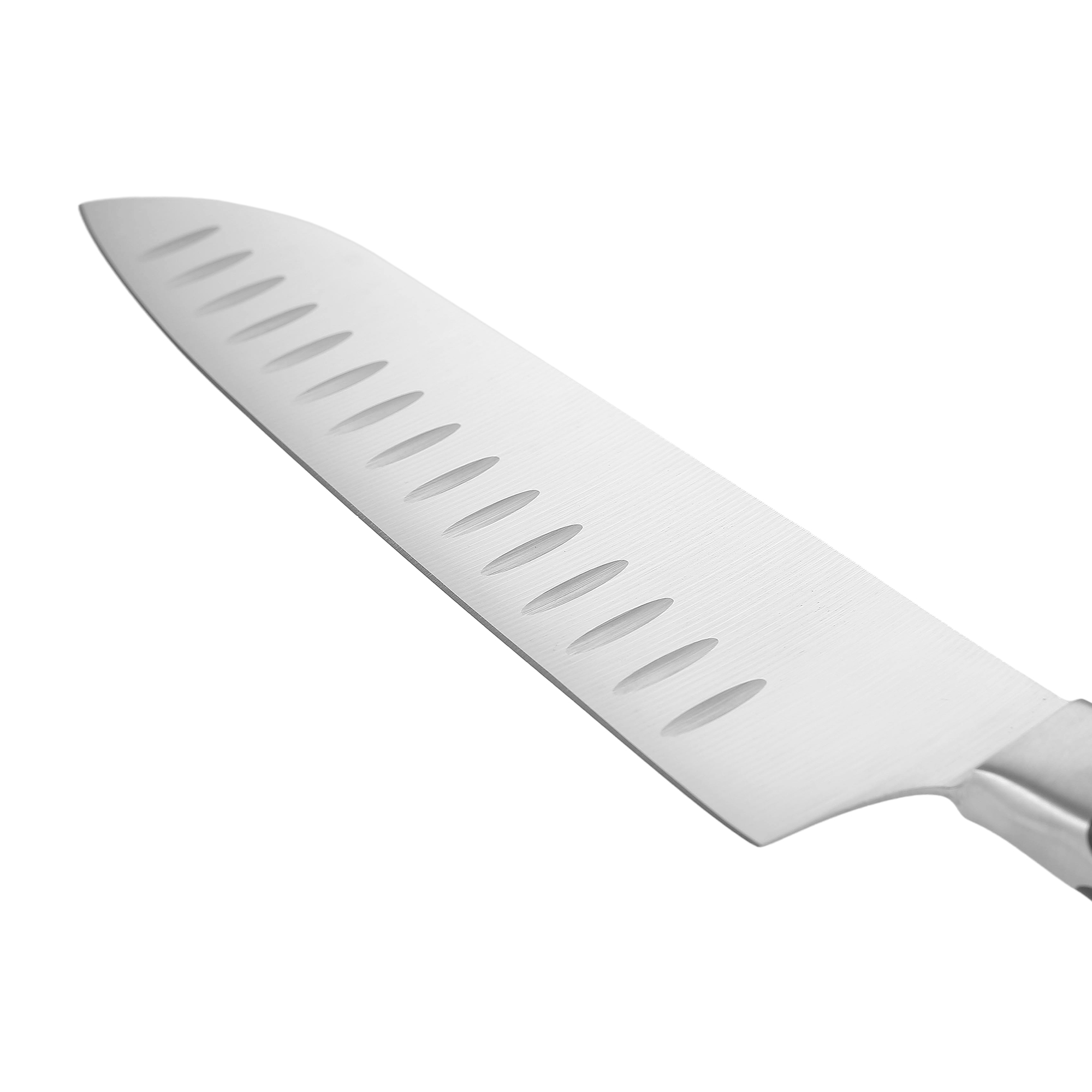 Cuchillo de santoku de acero inoxidable de 7 pulgadas