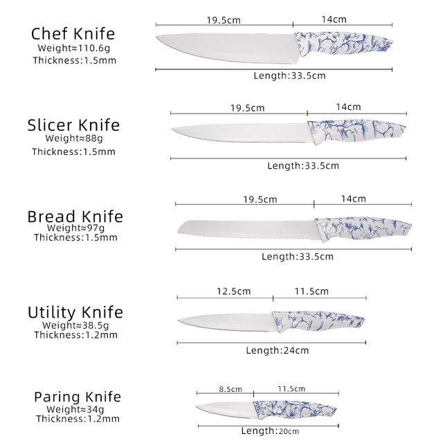 5pcs Kitchen Knife Set