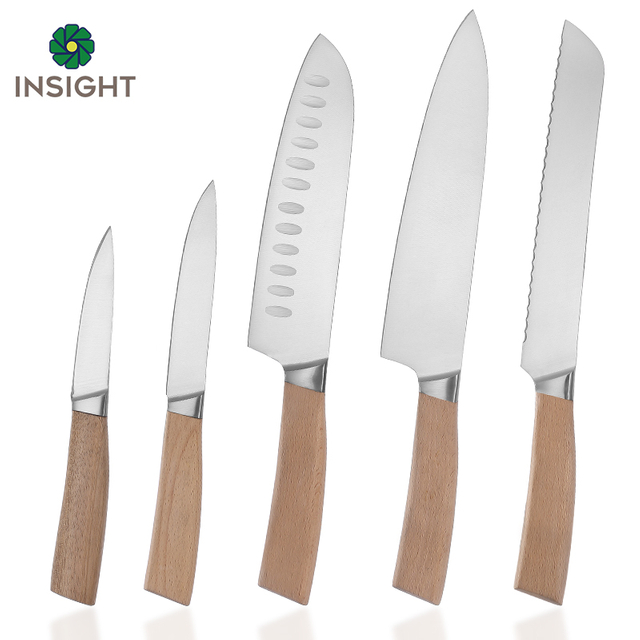 Global Knife Set with Wooden Handle
