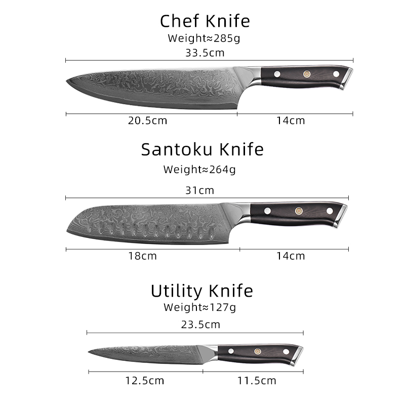 Damascus Knives Sets