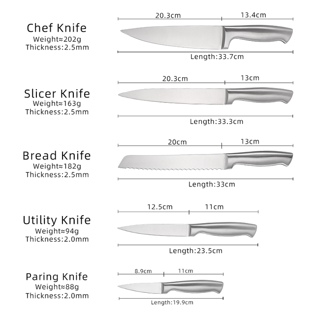 Hollow Handle Knife Set of 5