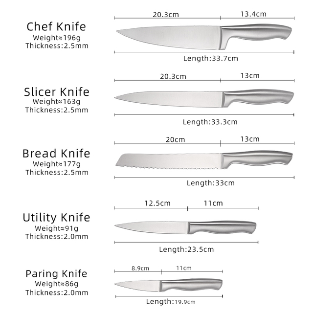 Hollow Handle Kitchen Chef Knives Set