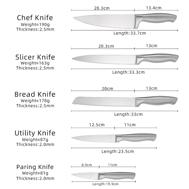5-Piece Custom Kitchen Knife Set