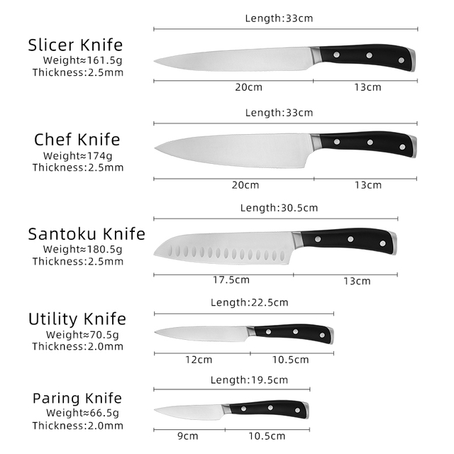 Double Steel-Head Kitchen Knives Set