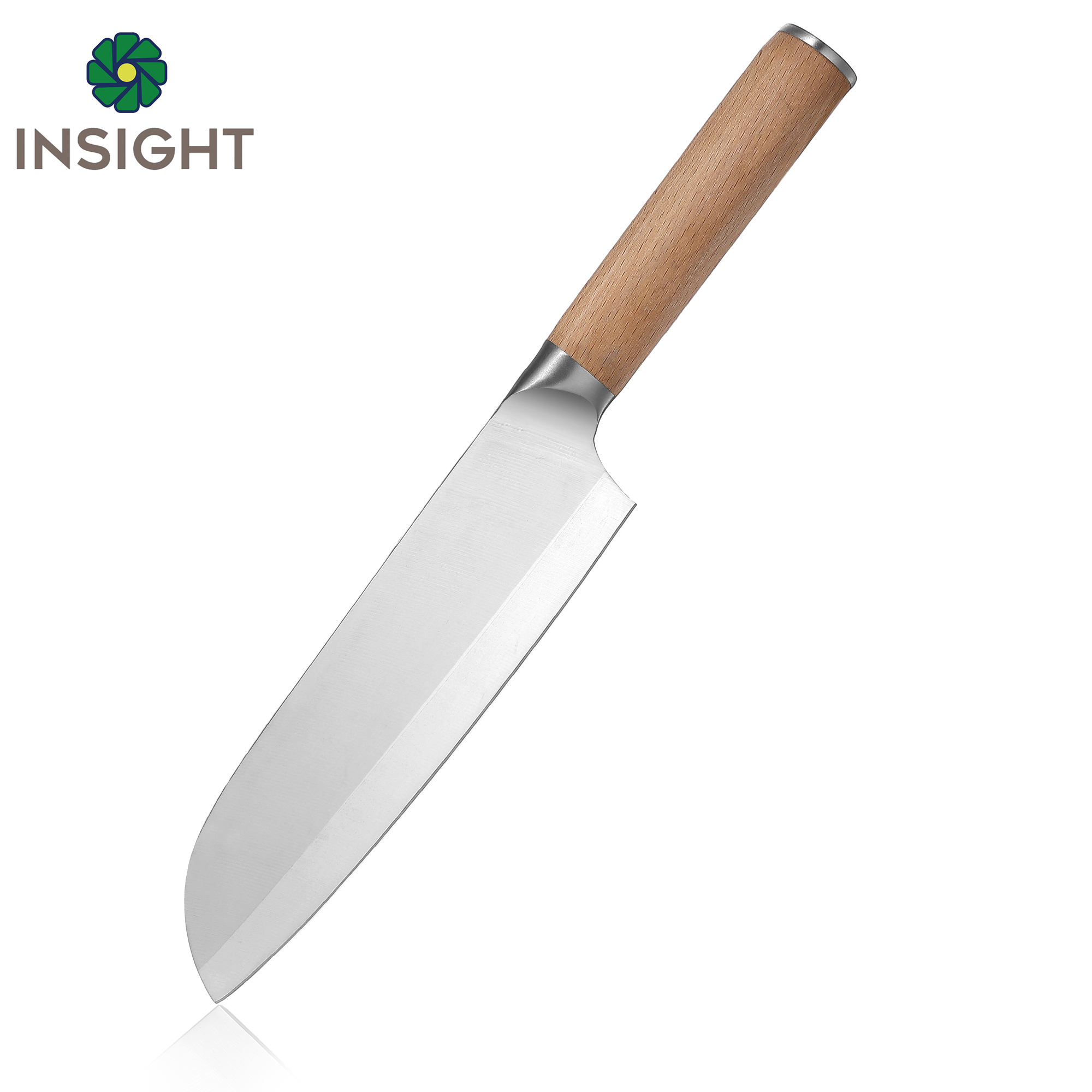 Cuchillo de santoku de madera afilada premium