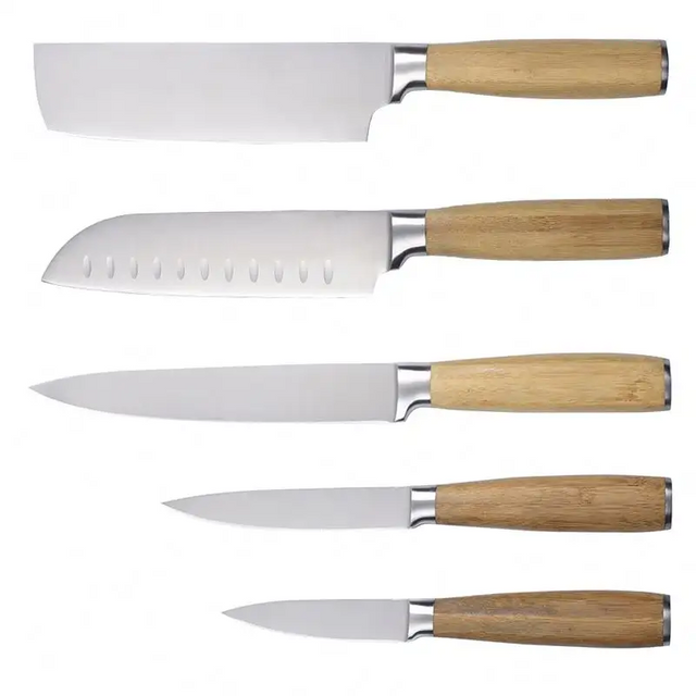 Set di coltelli a 5 pezzi manico in legno
